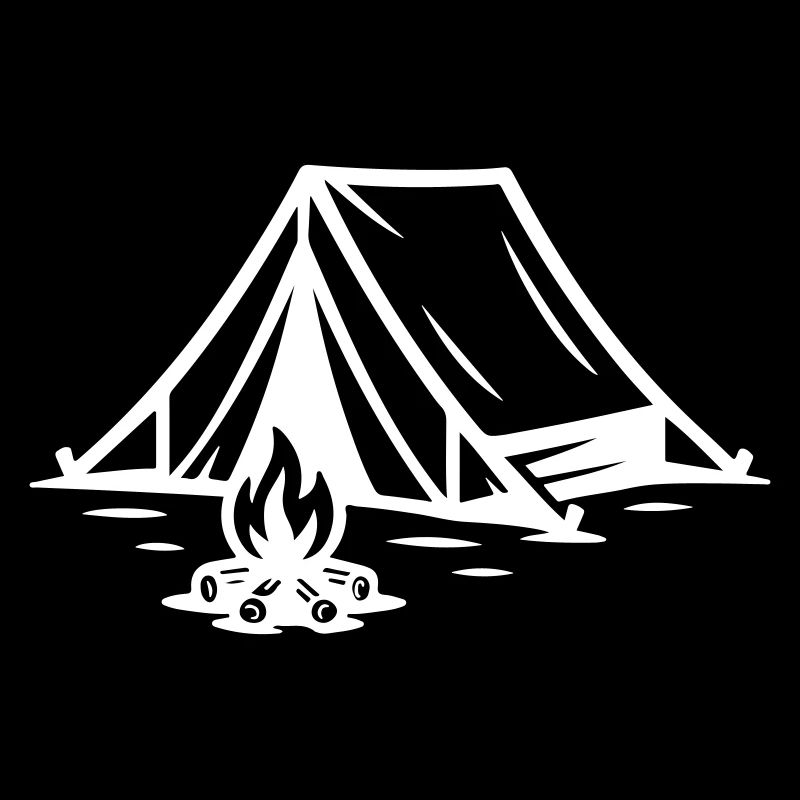Feu de camp sous tente