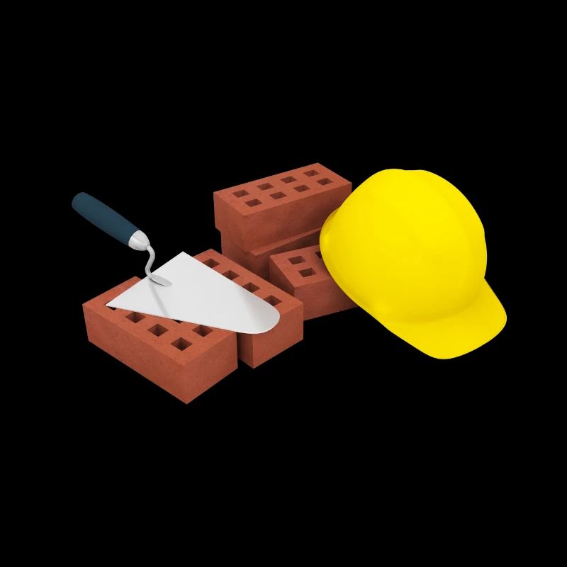 bricks trowel helmet