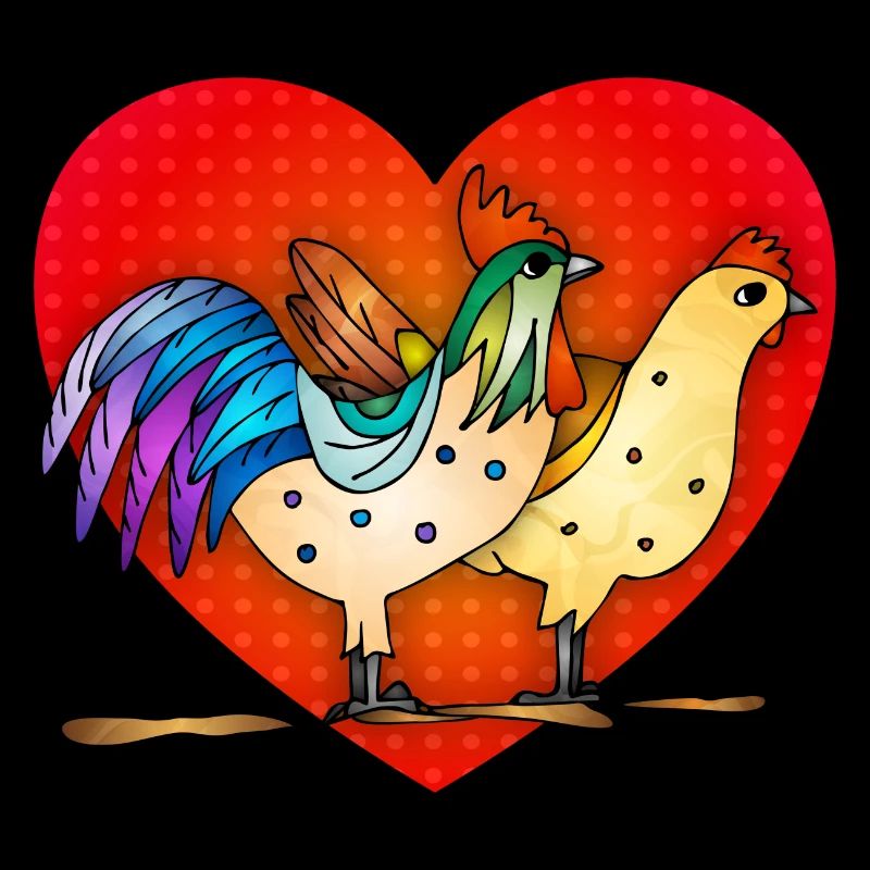 Rooster and hen