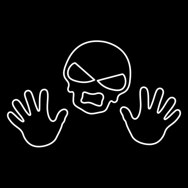 Back off Sneer Skull Outline