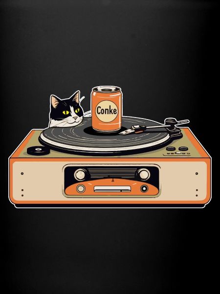 Chat rétro à la platine
