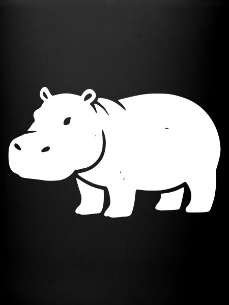 Hippopotamus Silhouette White