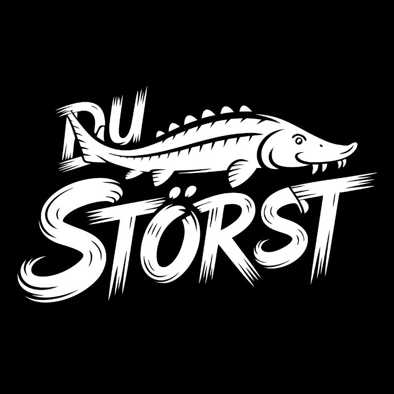 Sturgeon Sterlet Graffiti Pattern