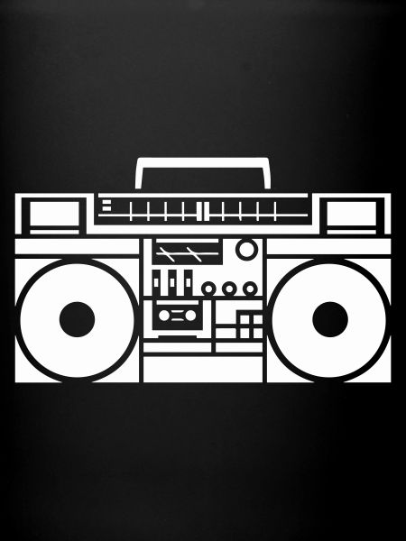 Graphisme rétro Boombox noir & blanc