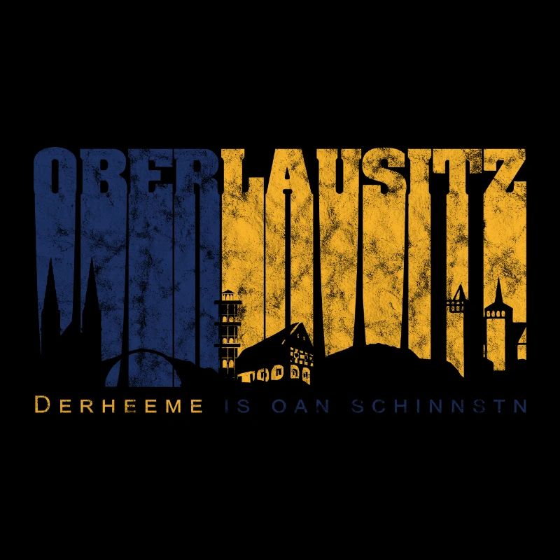 Oberlausitz Skyline - Fanartikel mit Retro Design