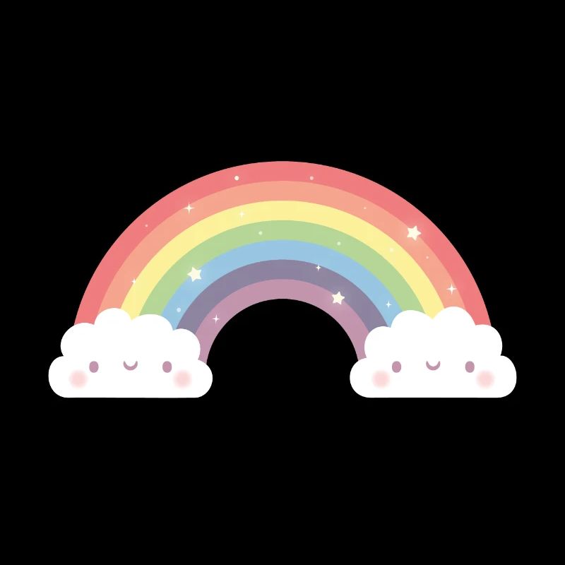 Cute Clouds and Rainbow