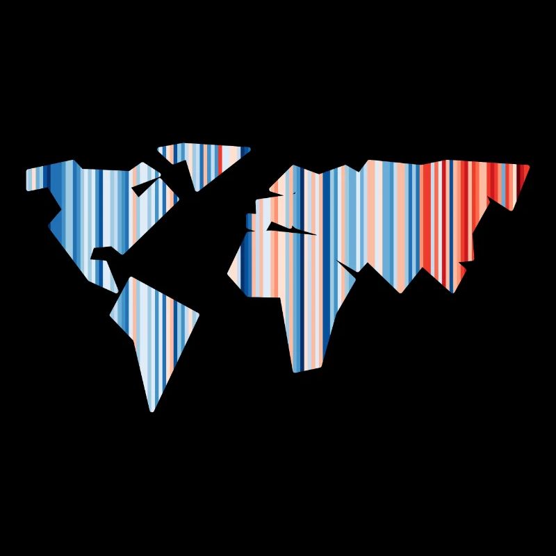 World Map - Climate Change - Warming Stripes - Earth