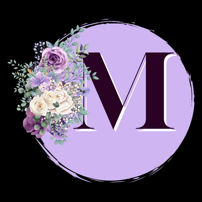lettre M Couronne de fleurs