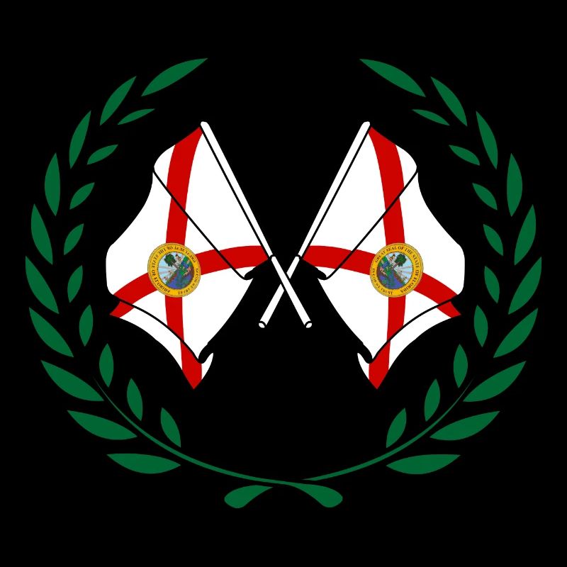 Drapeaux de l’État de Floride Couronne de laurier
