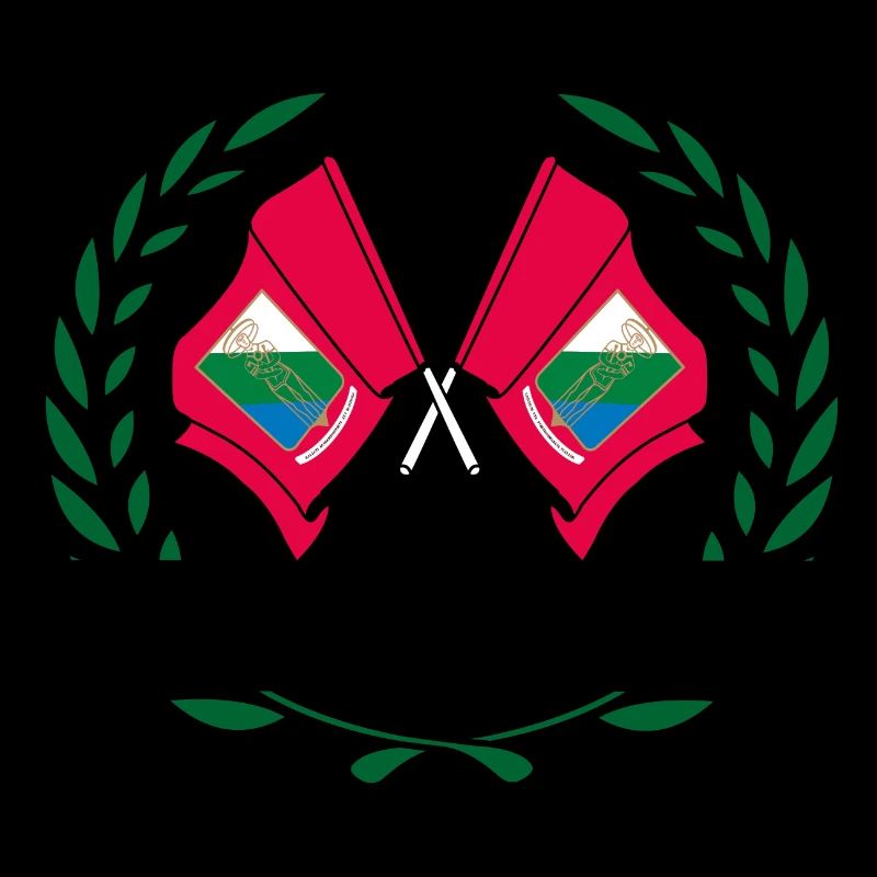 Drapeaux Abruzzes couronne de laurier bannière