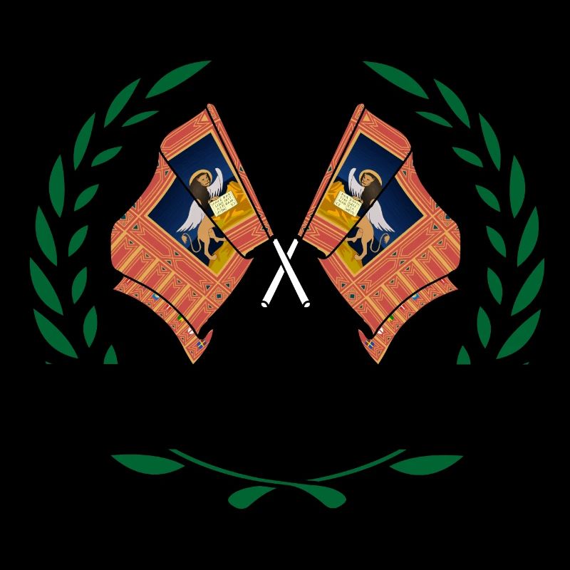 Flags Veneto laurel wreath banner