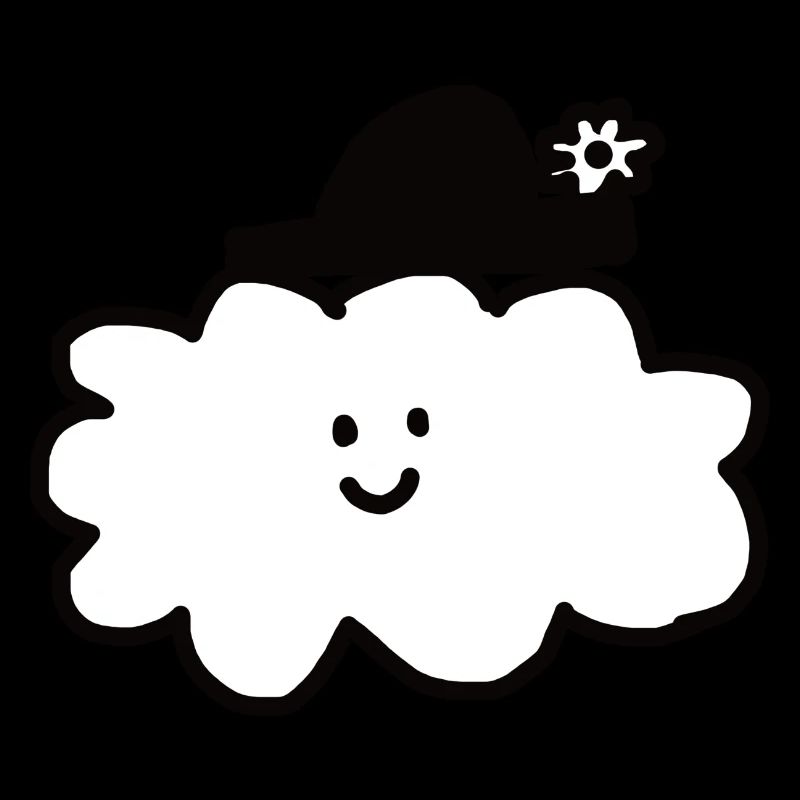 Cloud wearing a hat