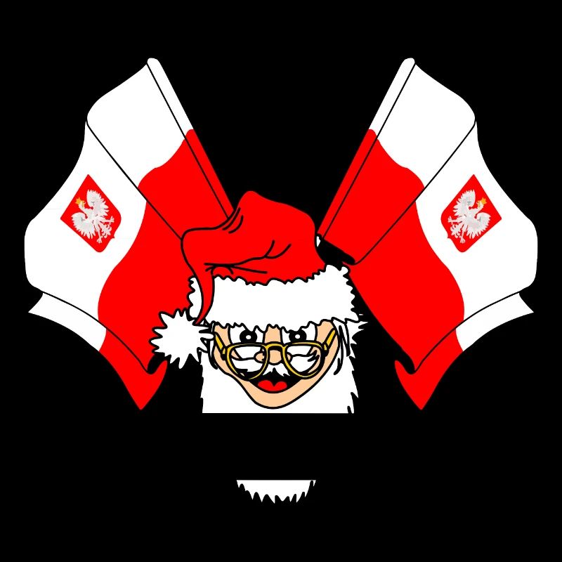 Weihnachtsmann mit Flagge Polen Banner