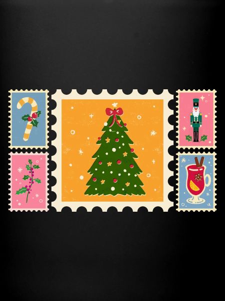 Weihnachtsbaum im Briefmarkenstil