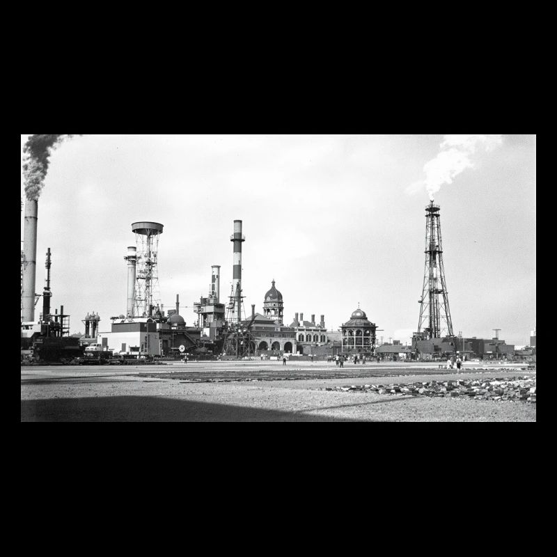 Industrielle Dampflandschaft Retro