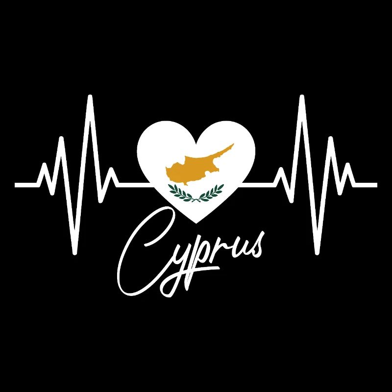 Zypern Flagge Herzschlag Republik Zypern Cyprus