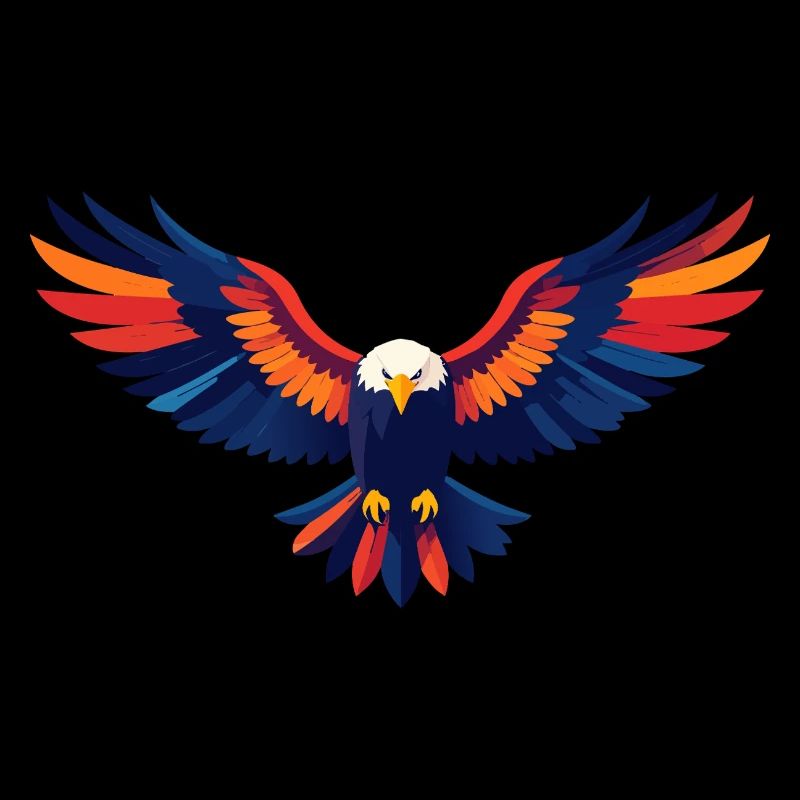 Motif coloré d’aigle volant Ailes déployées d’aigle