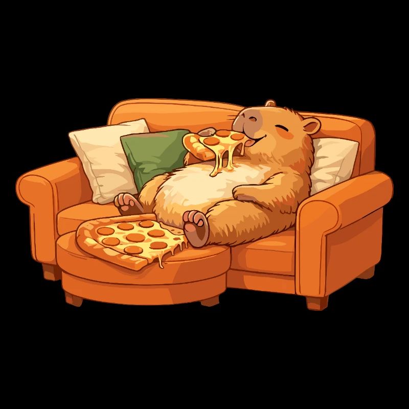 Canapé Capybara Pizza Détendu Motif Relax