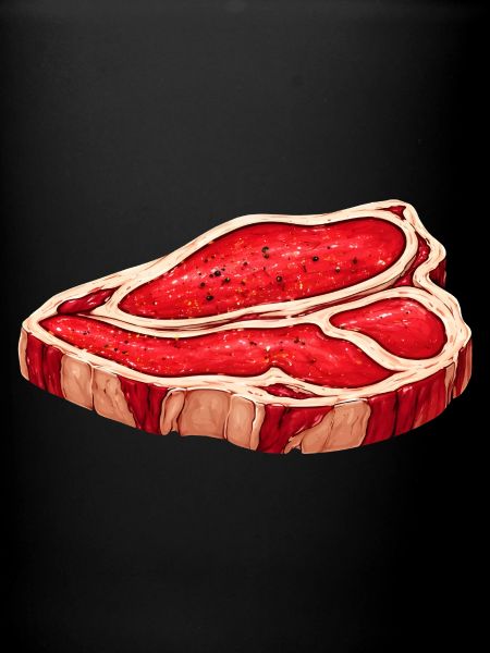 Juicy steak illustration