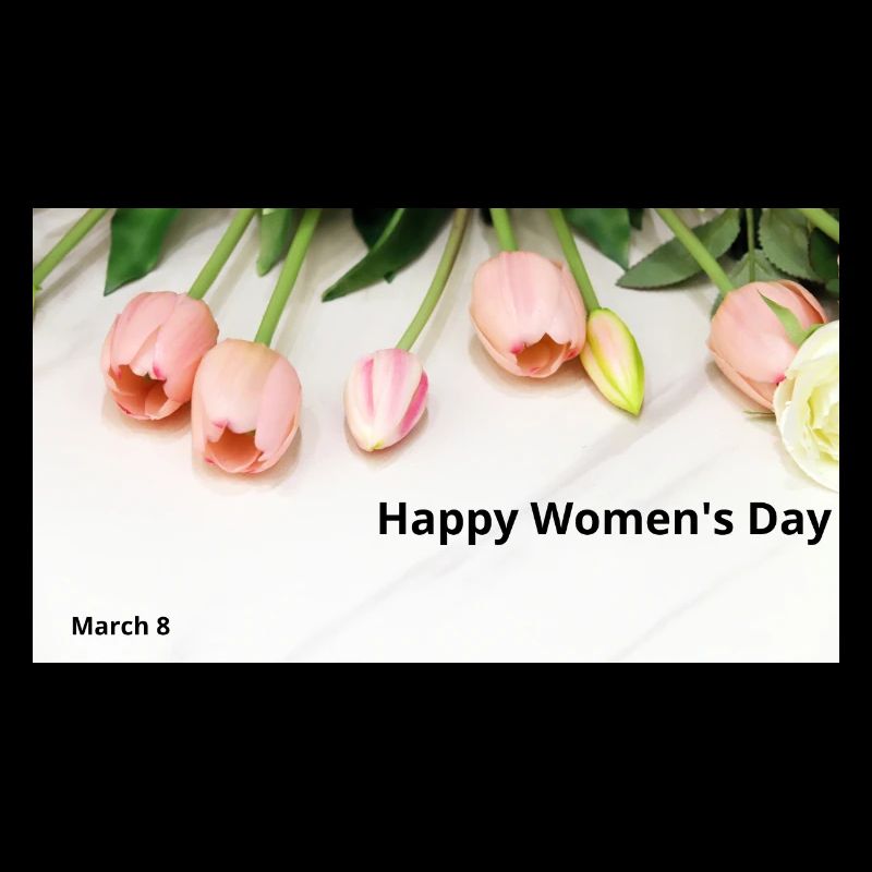 Happy Women's Day Pink Tulips