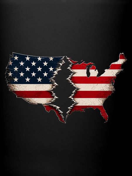 Drapeau américain de Broken Heart