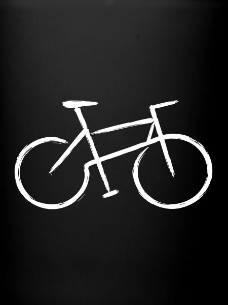 Weiße Fahrrad Silhouette