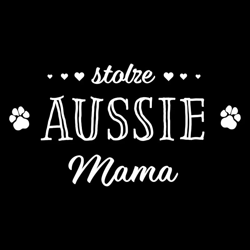 stolze Aussie Mama Hundepfoten Herzen