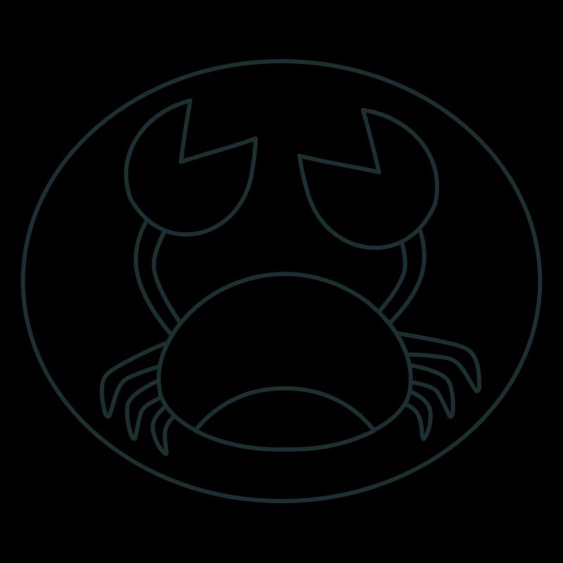 Cute up circle crab