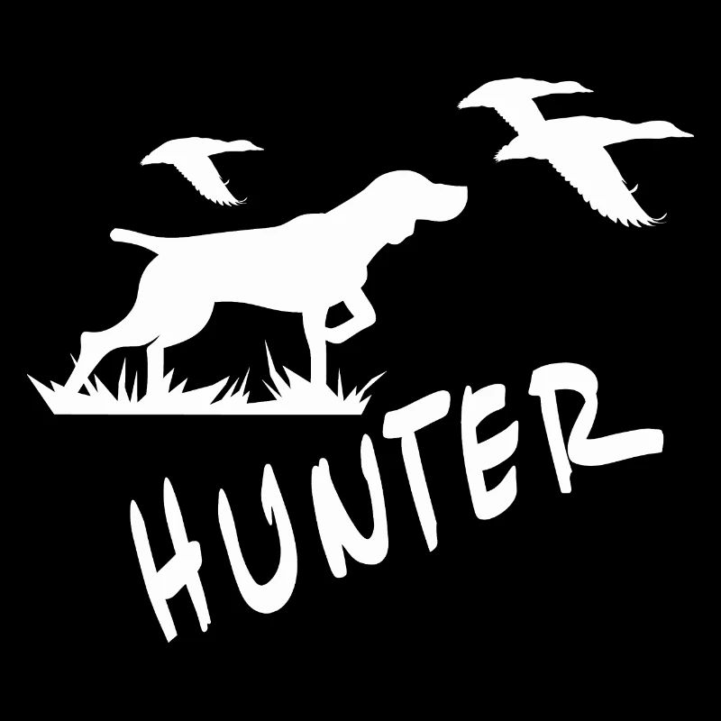 Hunter Schriftzug Jäger Waidmann Symbol mit Hund
