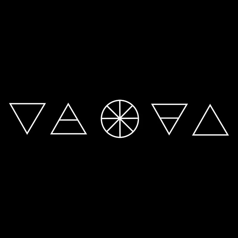 5 elements logo white long