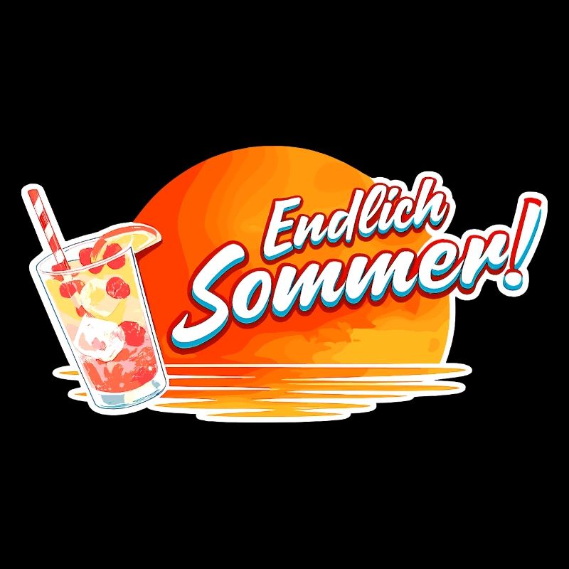 Endlich Sommer Sonnen Drink Grafik