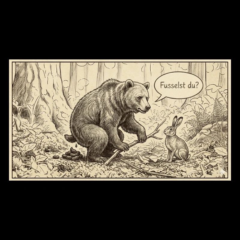 Waldgespräch: Bär und Hase