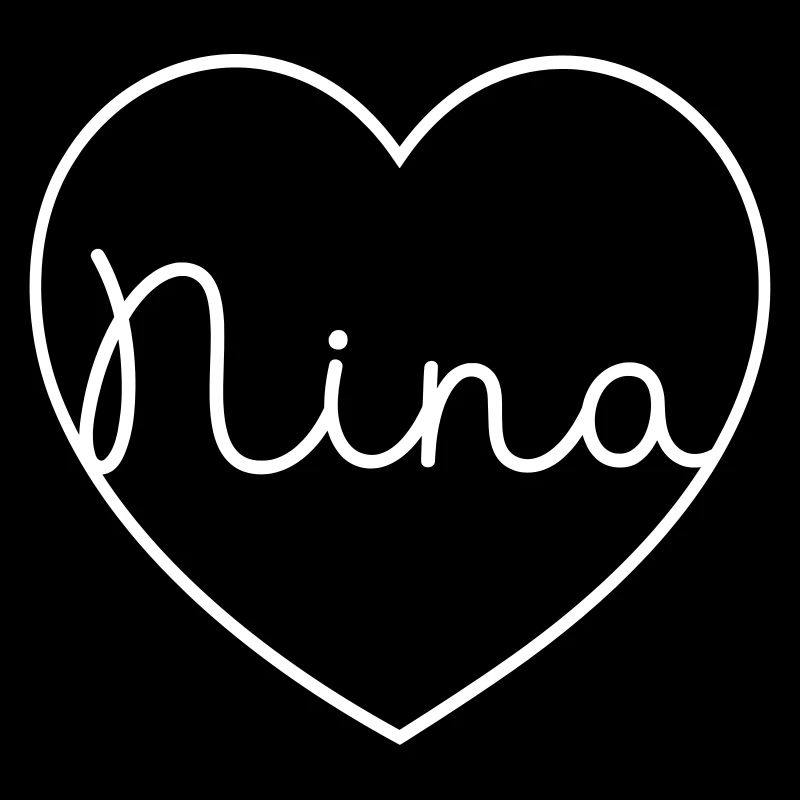 Nina first name name heart heart shape