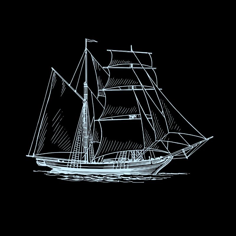 Light blue boat drawing