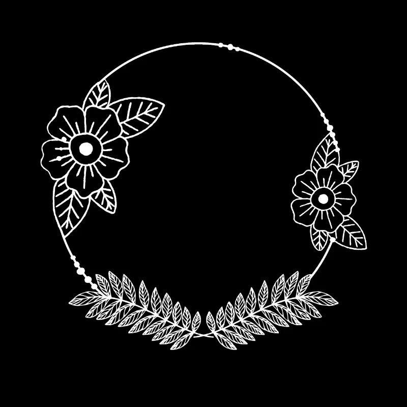 White Flowers Tendrils Corner Ornaments Frame