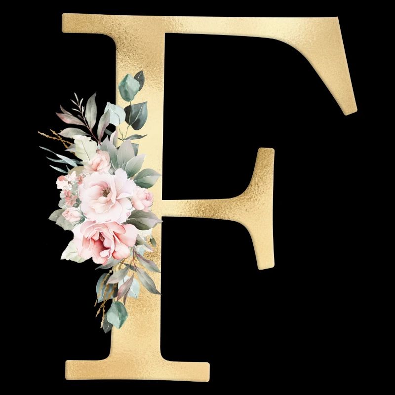 F Customizable Monogram Floral