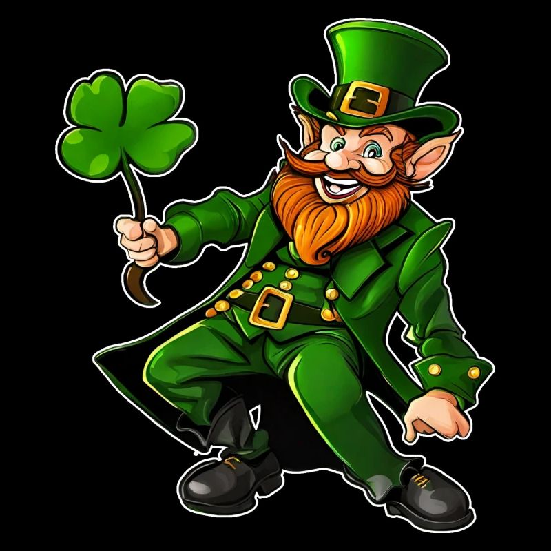Saint Patrick's Day leprechaun with shamrock