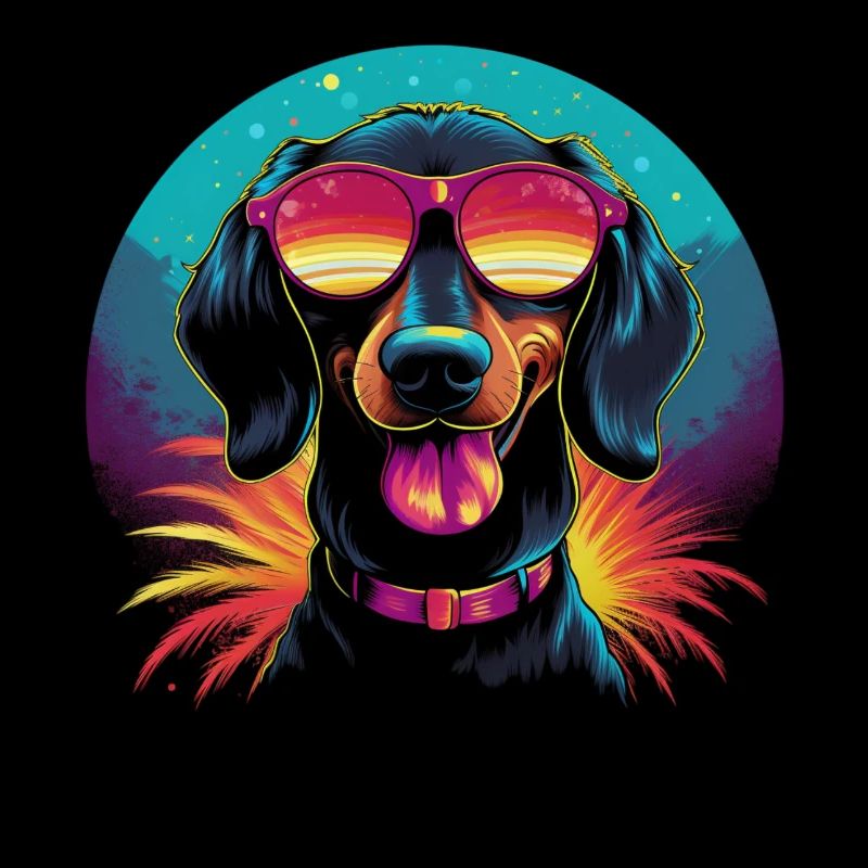 Chemise Retro Wave Dachshound pour chien