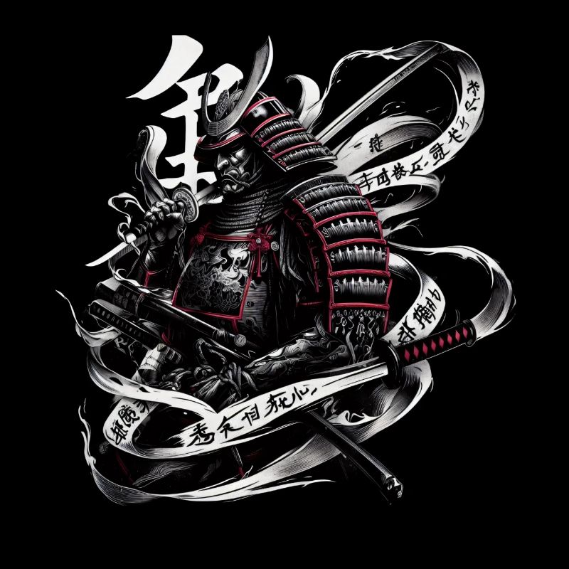 Japanese Samurai Warrior Ukiyo e Design