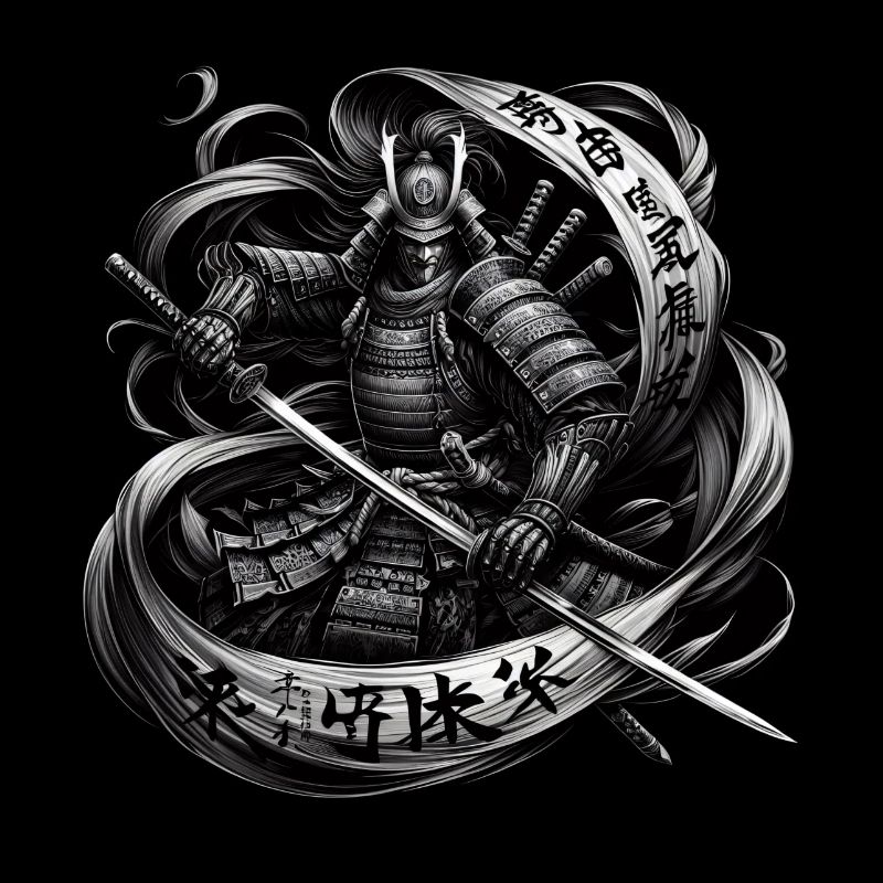 Japanese Samurai Warrior Ukiyo e Kanji Shirt