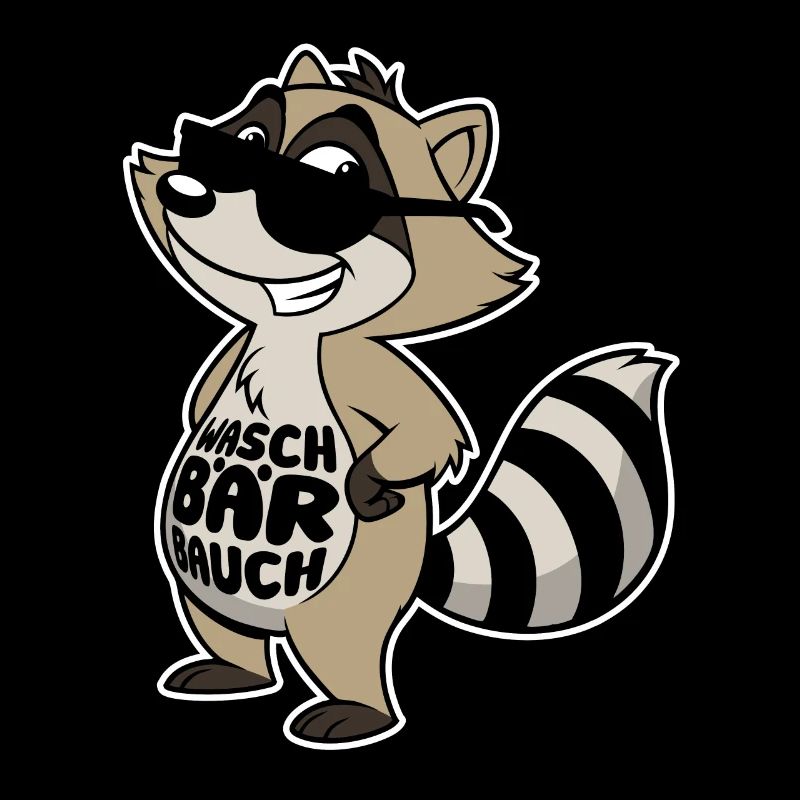 Waschbär Bauch - Waschbrett Bauch Sport Geschenk