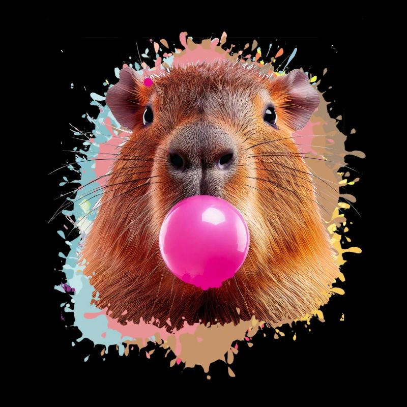 Capybara, graffiti, illustration, chewing-gum