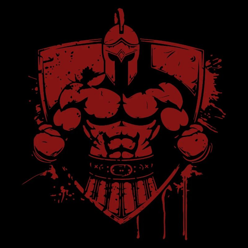 Krieger in Rüstung mit Schild