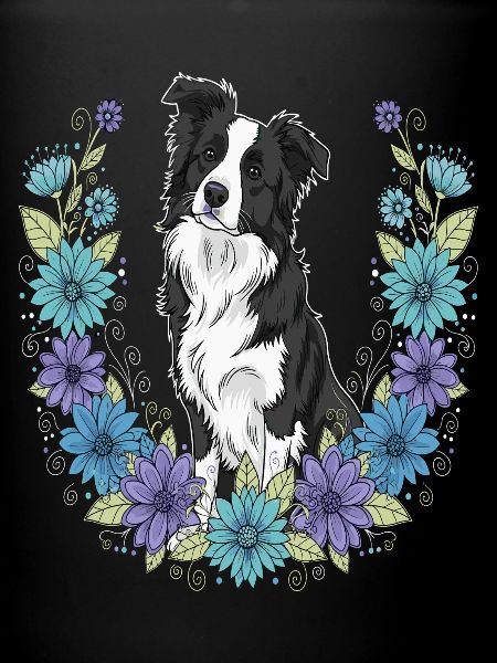 Border Collie Floral