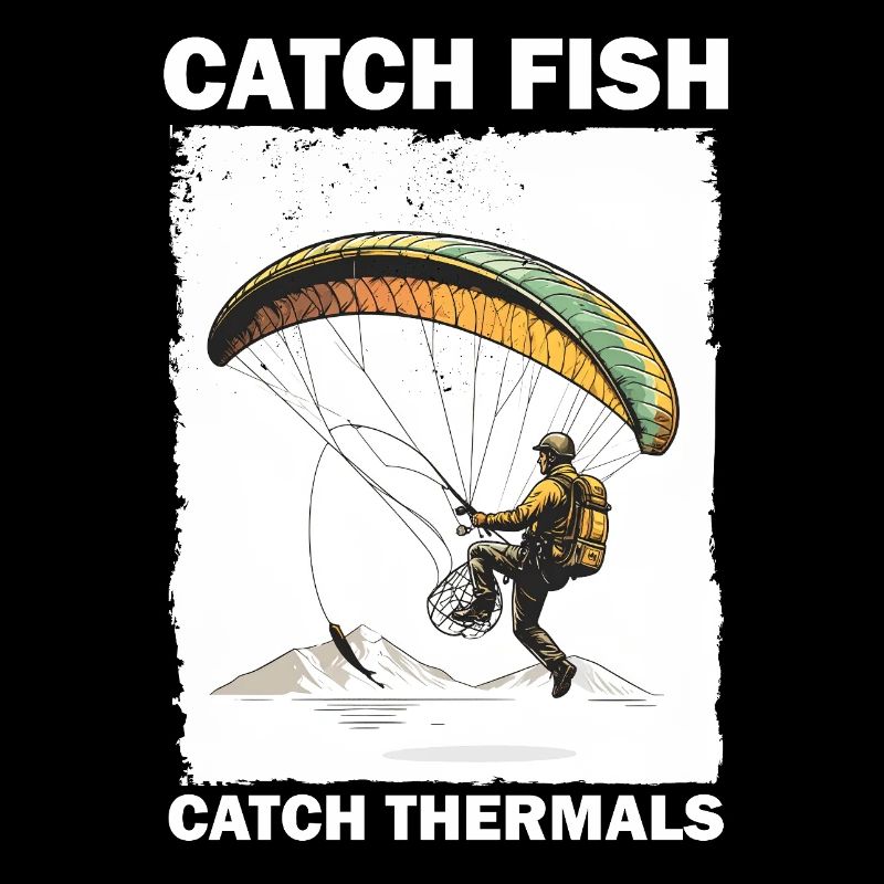 Fischfang mit Paraglider und Thermals