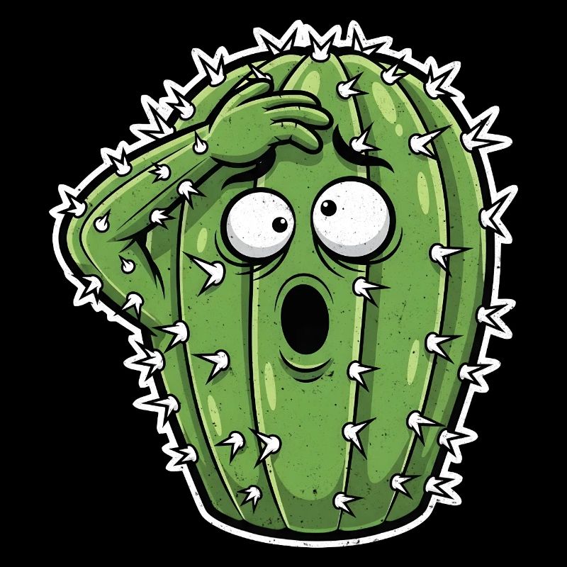 Cactus Panic Cartoon