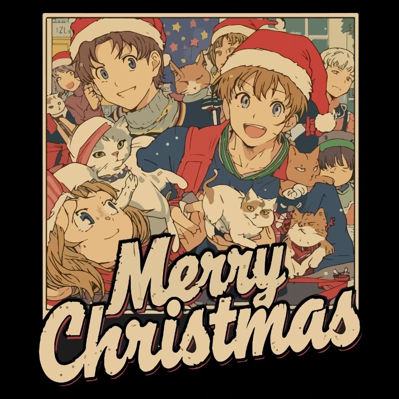 Anime Katzen Weihnachtsparty