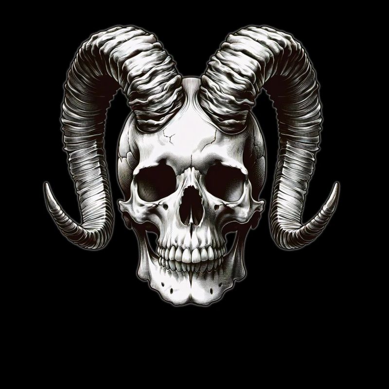 Aries Skull Power Symbol Dark Strength
