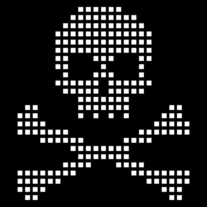 Pixel Skull and Crossbones