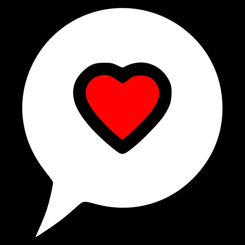 Heart Speech Bubble Filled
